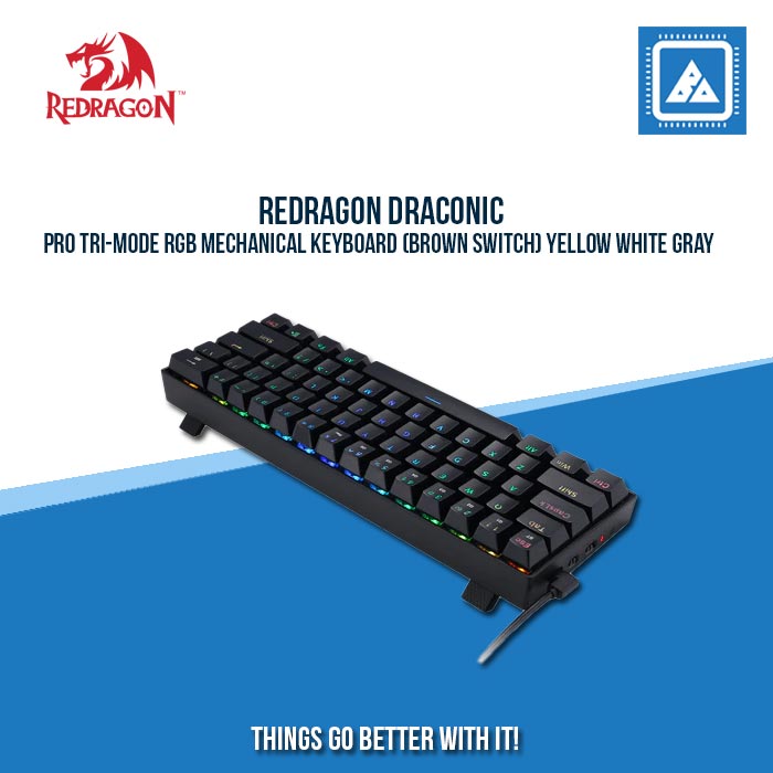 REDRAGON DRACONIC PRO TRI-MODE RGB MECHANICAL KEYBOARD (BROWN SWITCH) BLACK REDRAGON DRACONIC PRO TRI-MODE RGB MECHANICAL KEYBOARD (BROWN SWITCH) BLACK